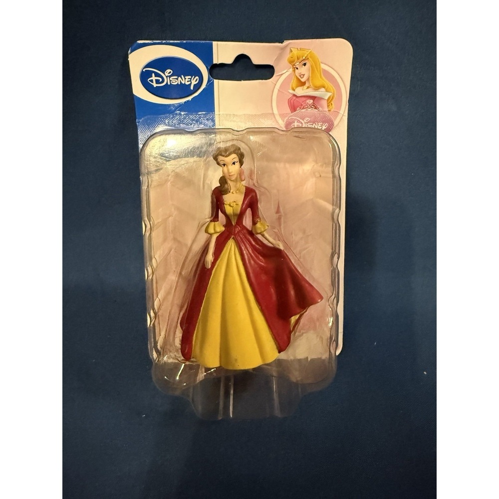 VTG Disney Princess‎ Belle Red/yellow Dress Figurine Doll Toy Cake Topper Beauty